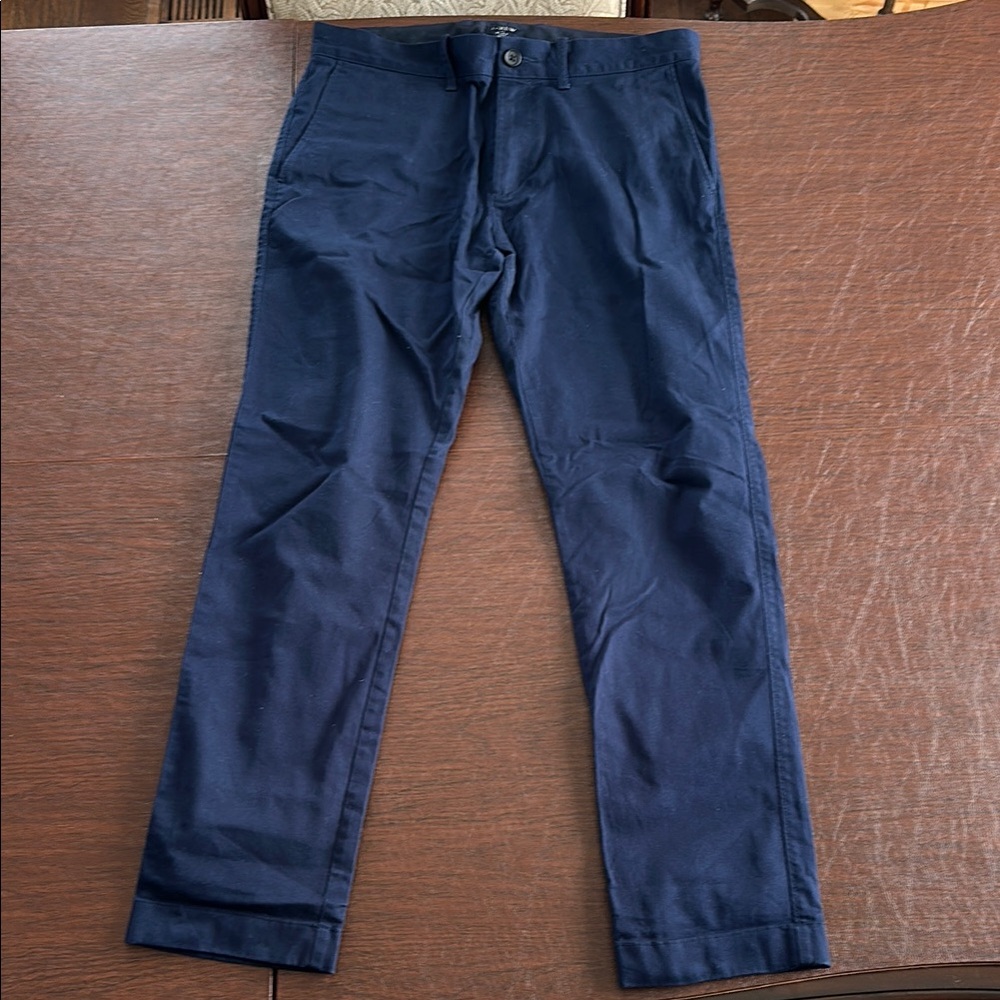 Jcrew Blue Chinos with Slim Leg and Textured Fabric